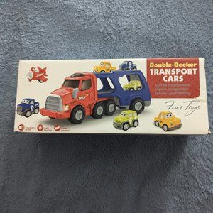 Double Decker Transport truck with 6 Vehicles plays music, lights. factory seal